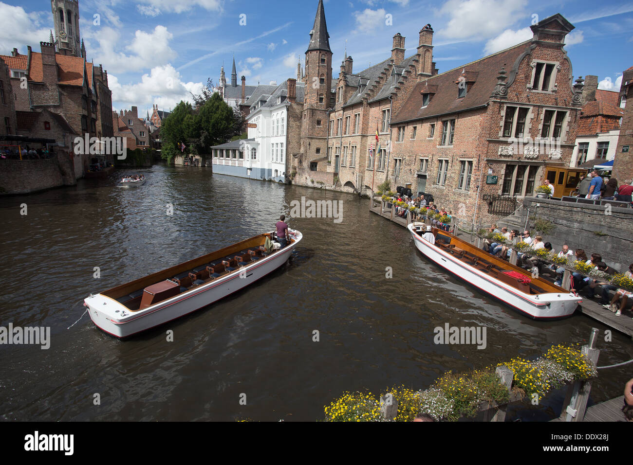 Dijver canal Bruge Brugge Bruges Belgium Belgique Stock Photo