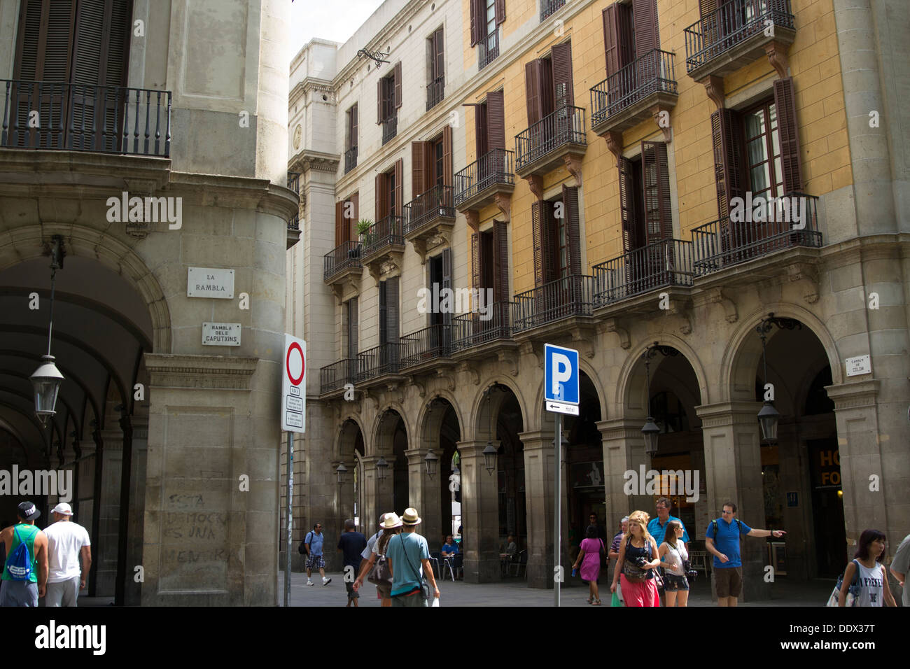 Plaza Reial Barcelona Stock Photo