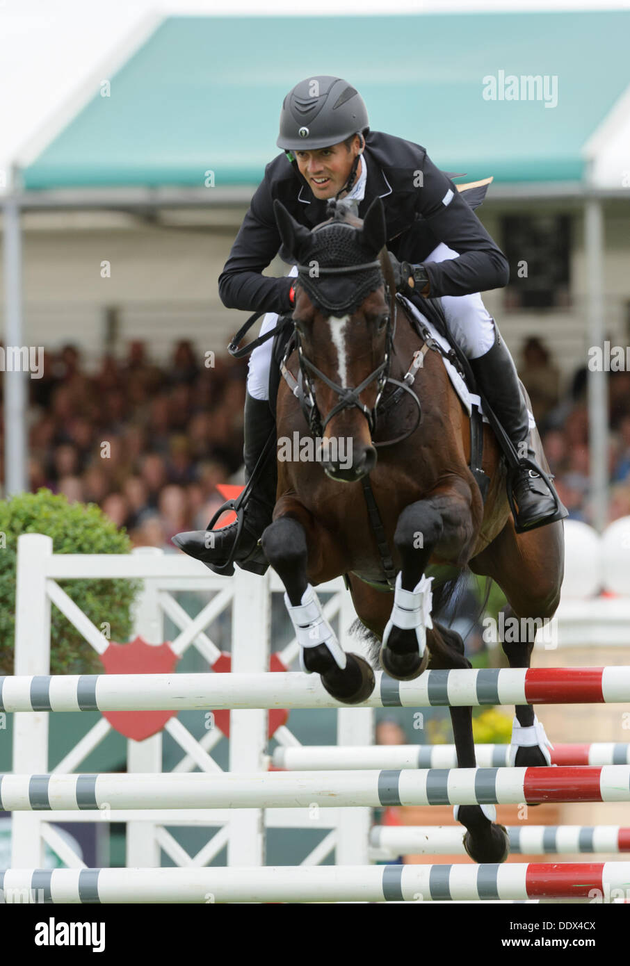 Burghley House, Stamford, UK. 8th Sept, 2013. Burghley winner Jonathan Paget - The Show Jumping phase,  Land Rover Burghley Horse Trials. Credit:  Nico Morgan/Alamy Live News Stock Photo