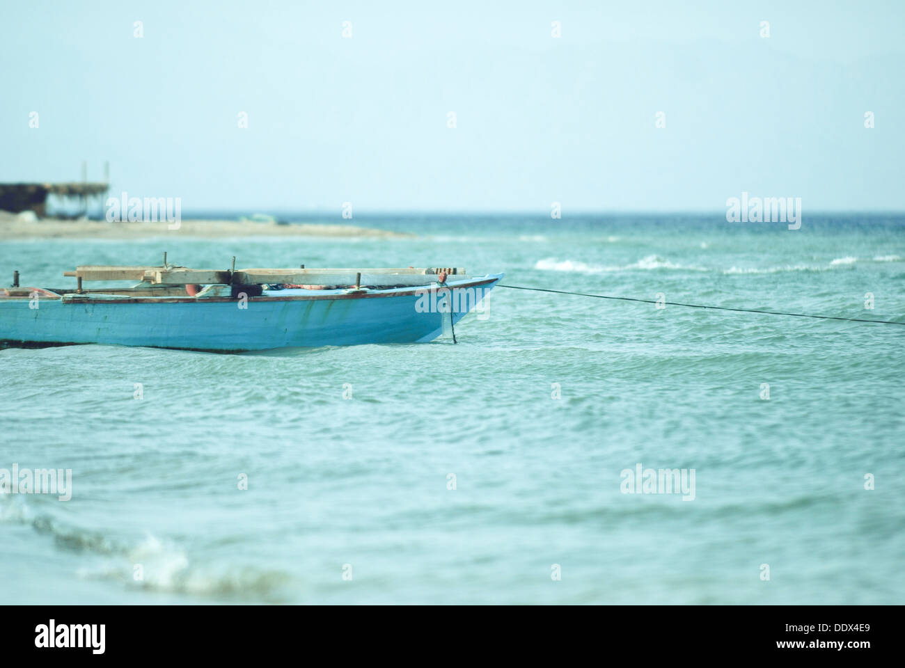 Egypt, Sinai, Bir Sweir Fishing boat on the Red Sea Stock Photo