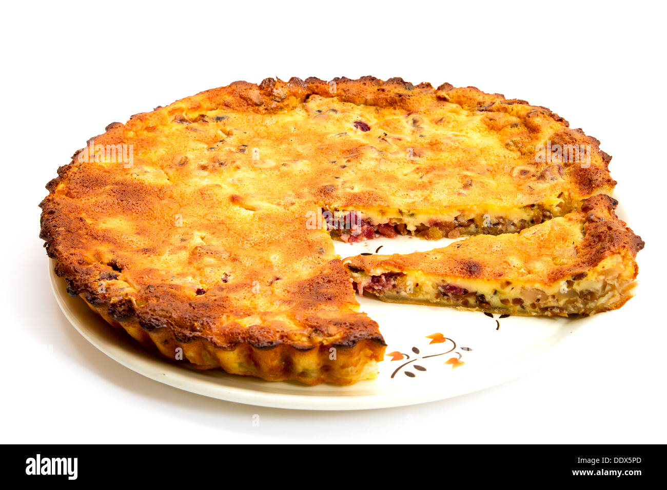 Tarte with pears, plums and nuts Stock Photo