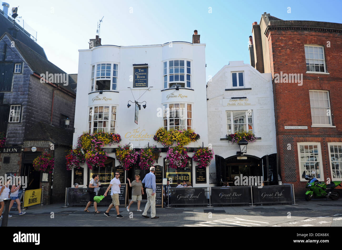 The Cricketers Pub owned by the Golden Lion Group in The Lanes area of Brighton Stock Photo