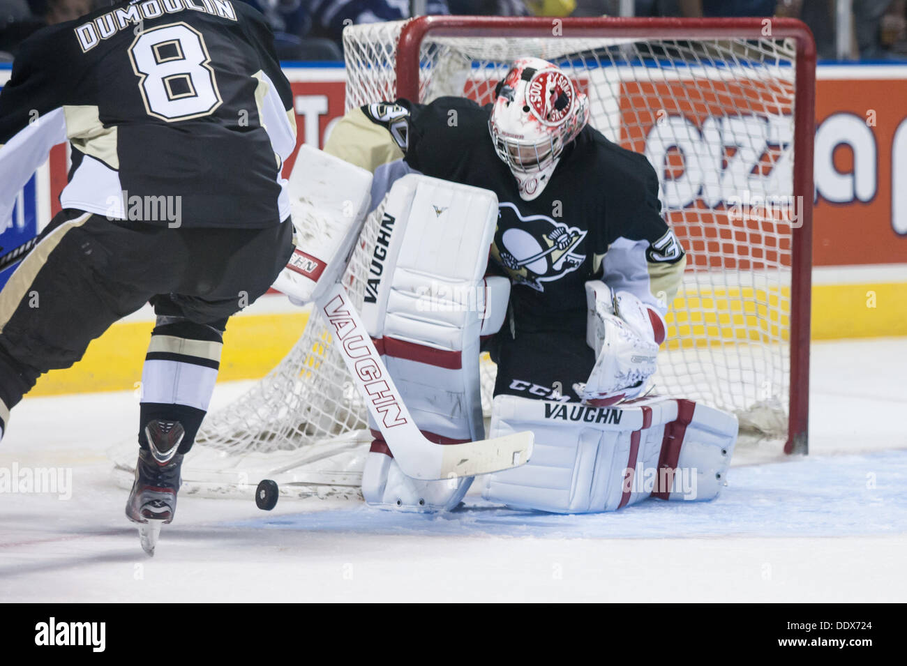 Roller Hockey Goalie makes a save Stock Photo - Alamy