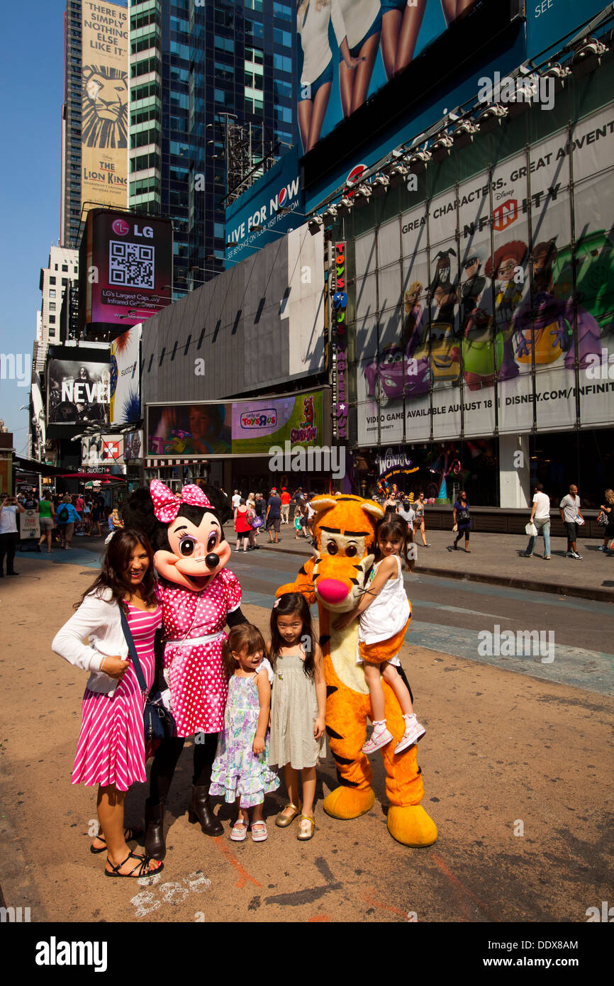 Cartoon characters, Times Square, Manhattan, New York, United States of America Stock Photo