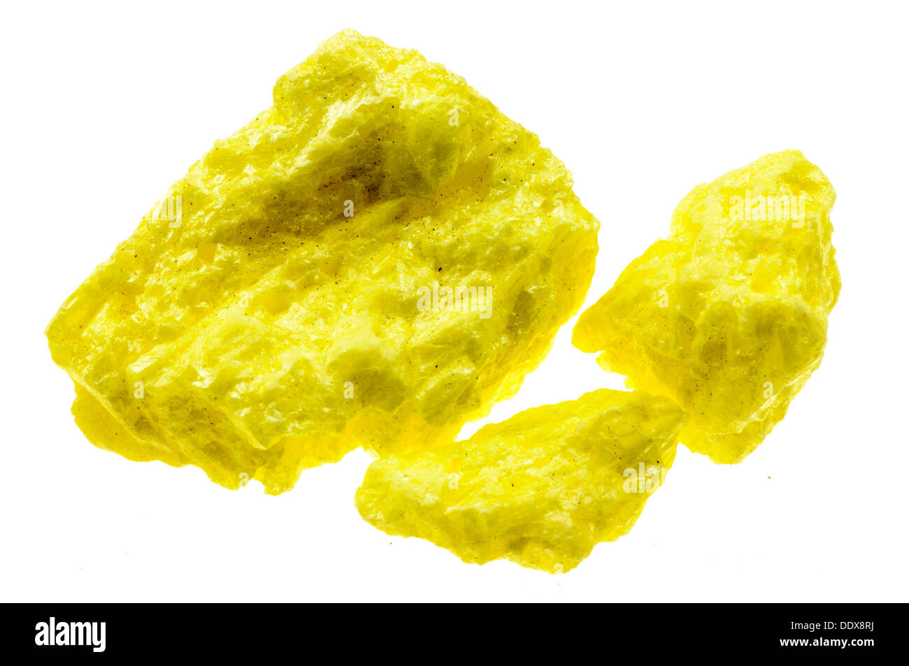 Solid sulphur mineral rock Stock Photo