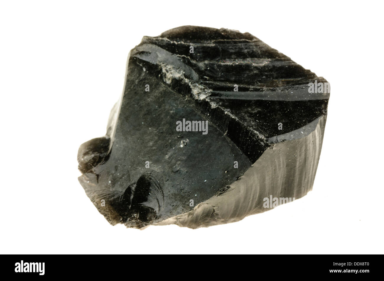 Obsidian glass mineral rock Stock Photo