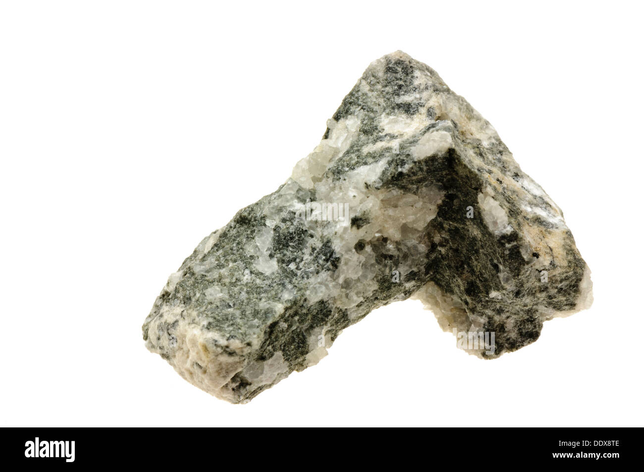 Large quartz mineral crystals through basalt Stock Photo