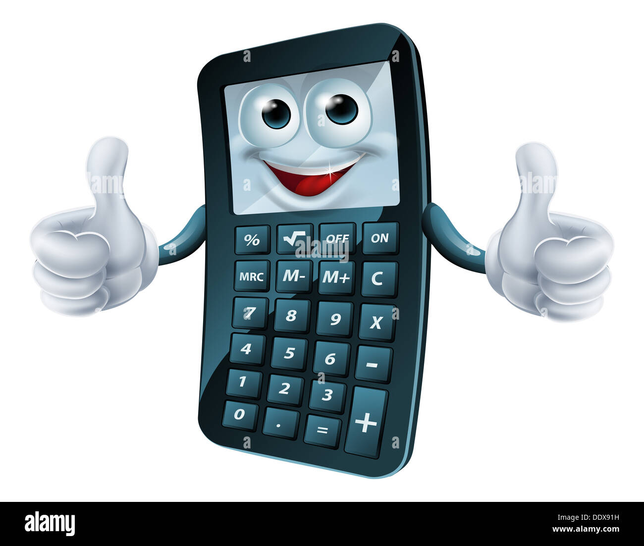 An illustration of a happy cartoon calculator man giving a thumbs up ...