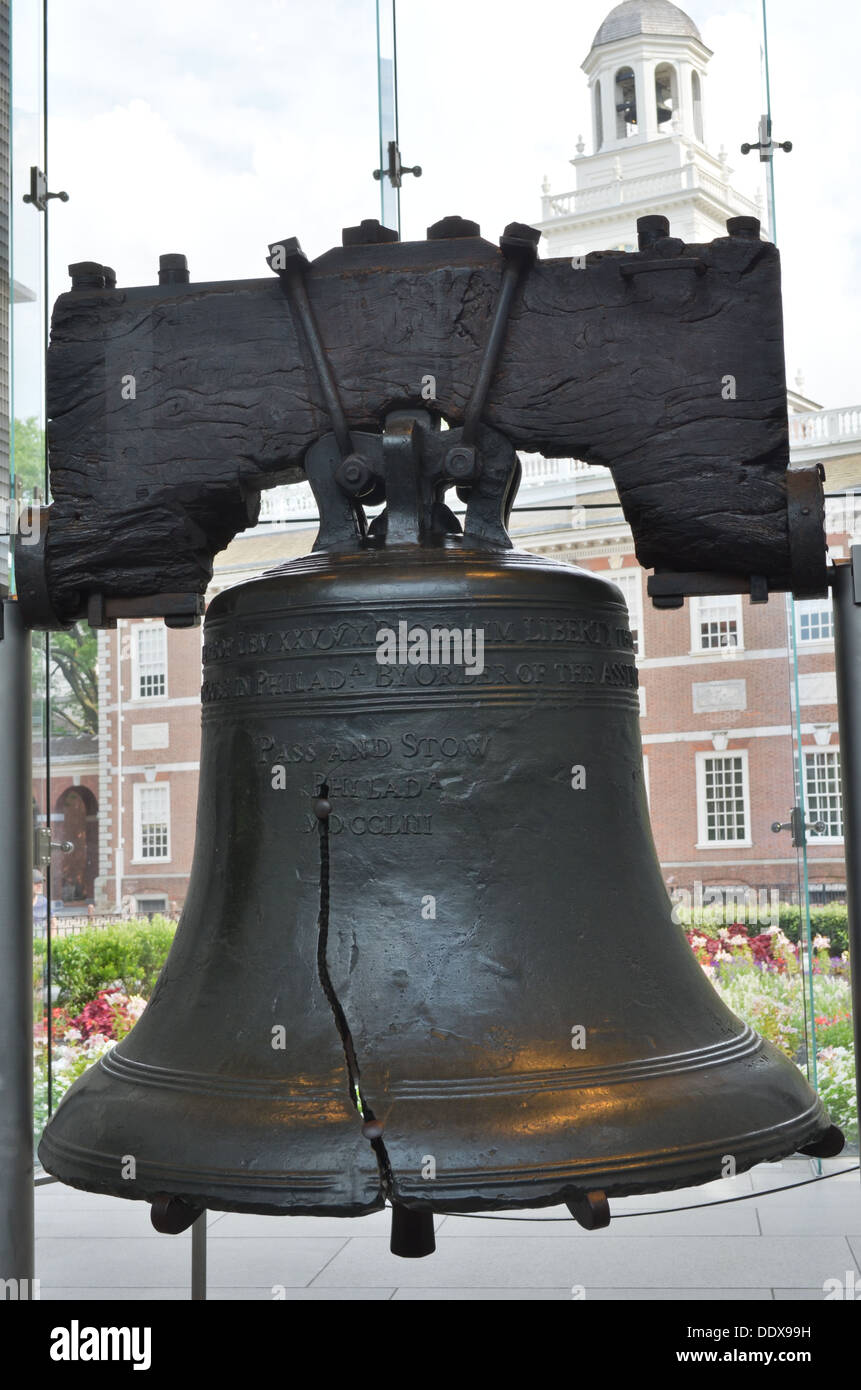 Liberty Bell an iconic symbol of American independence. Stock Photo