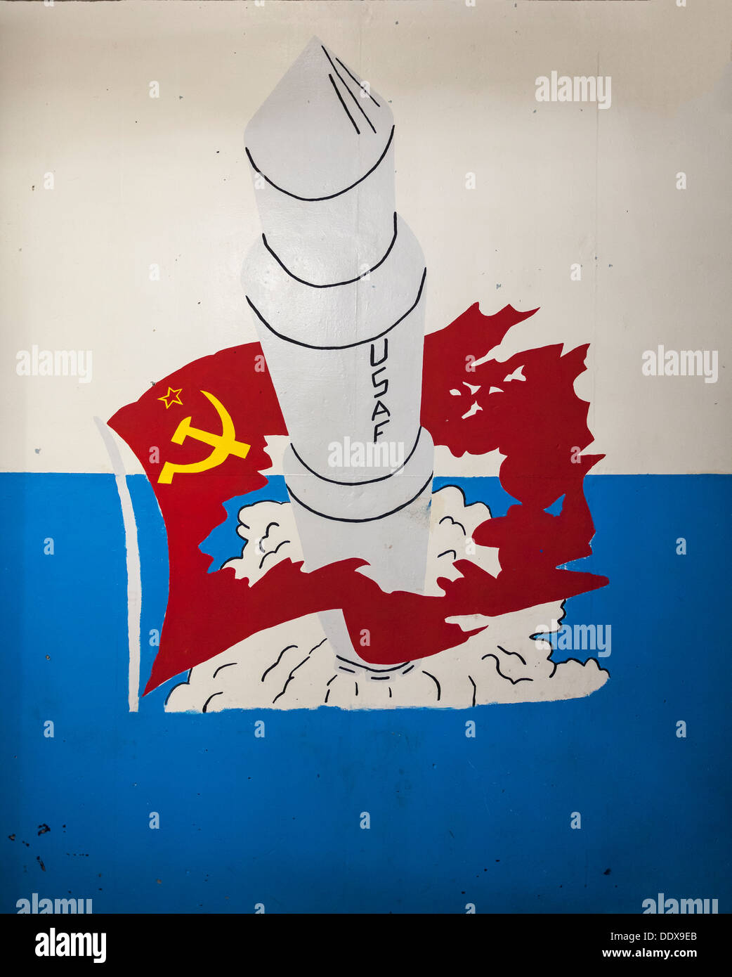 Cold war era artwork in underground bunker, Minuteman Missile National Historic Site, South Dakota Stock Photo