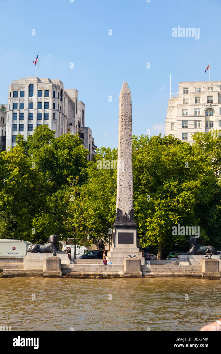 Cleopatra's Needle on the Embankment at Westminster London Stock Photo