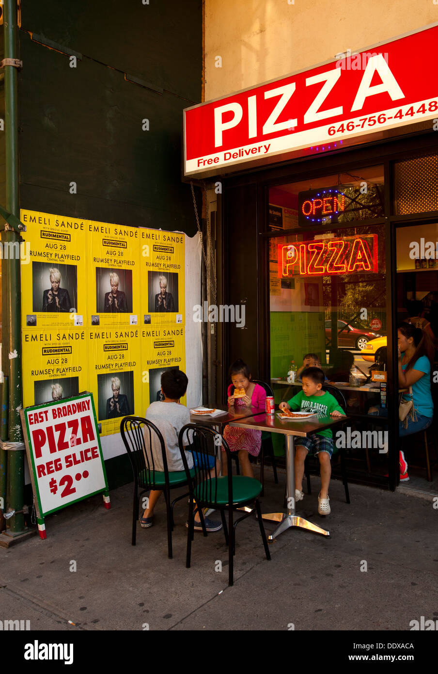 Pizza place, Chinatown, New York, United States of America Stock Photo