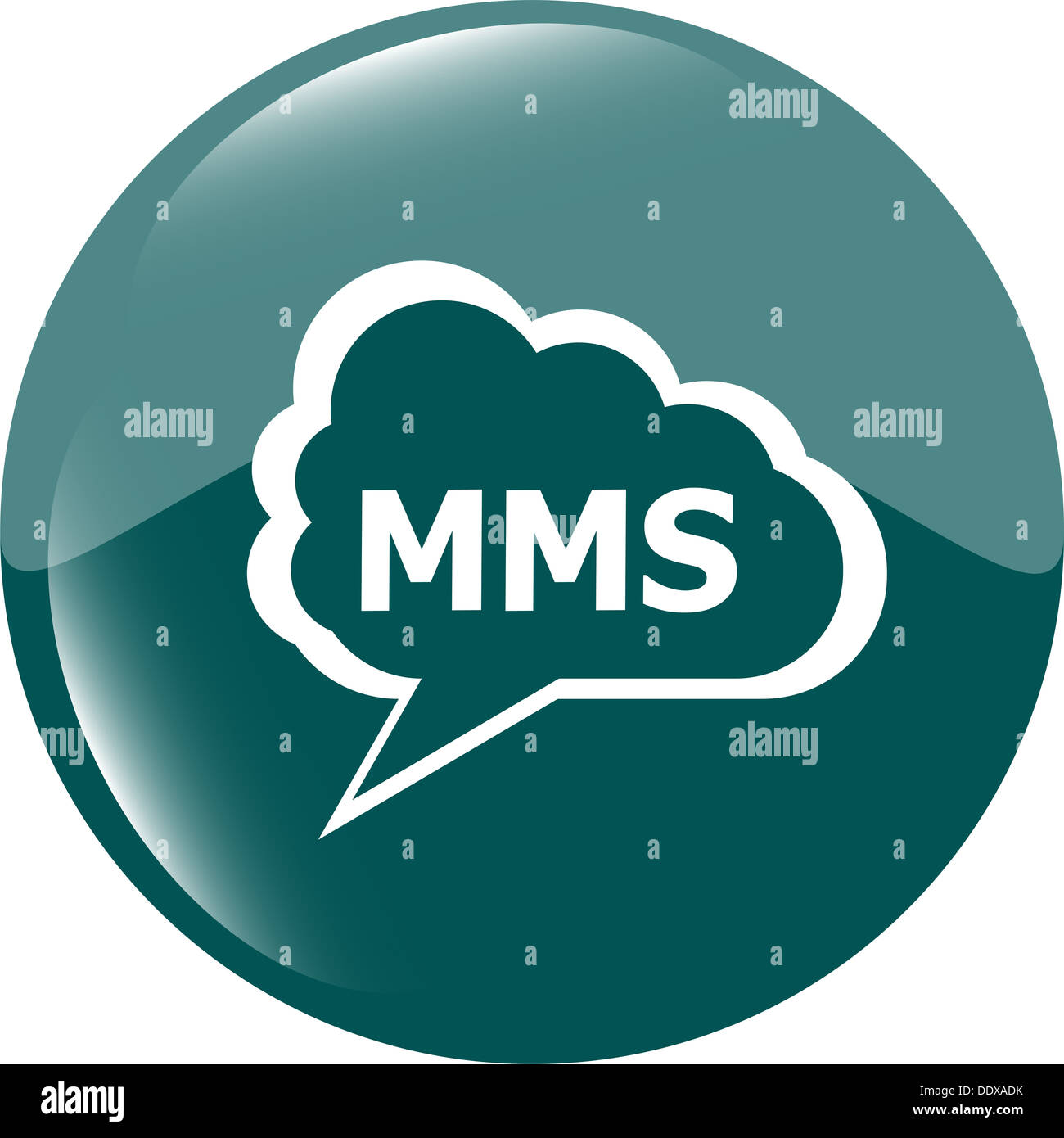 mms blue circle glossy web icon on white background Stock Photo - Alamy