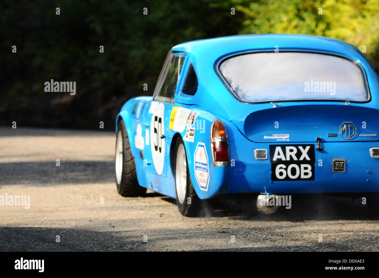 Classic car racing at the Bo'ness hill climb, cars such as classic Ford