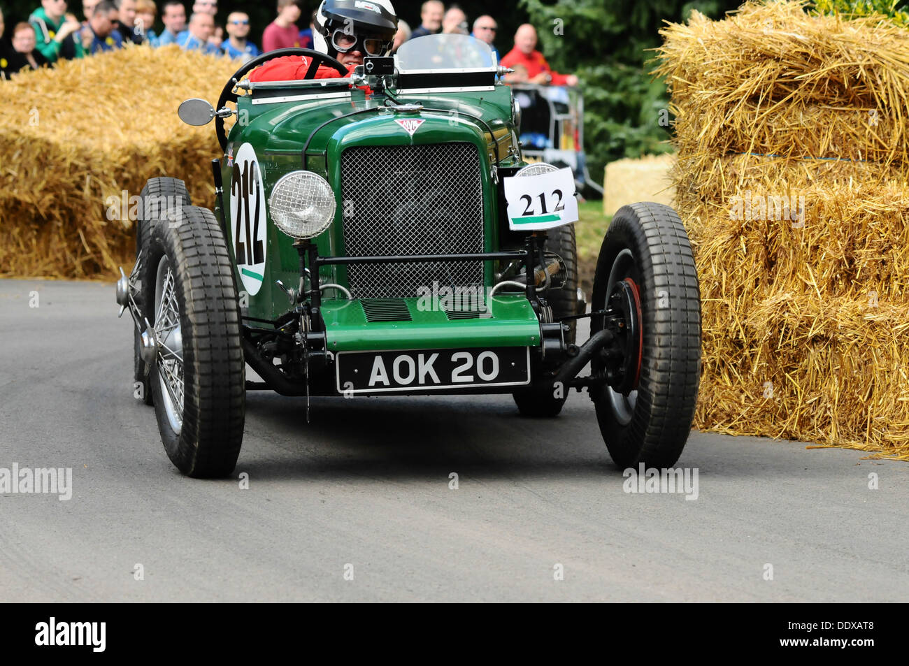 Classic car racing at the Bo'ness hill climb, cars such as classic Ford, Porsche, Vauxhaul, MG