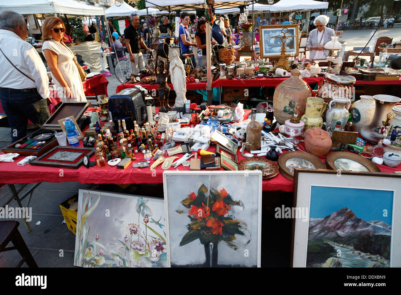 Antiques market, Pescara, Italy. Stock Photo