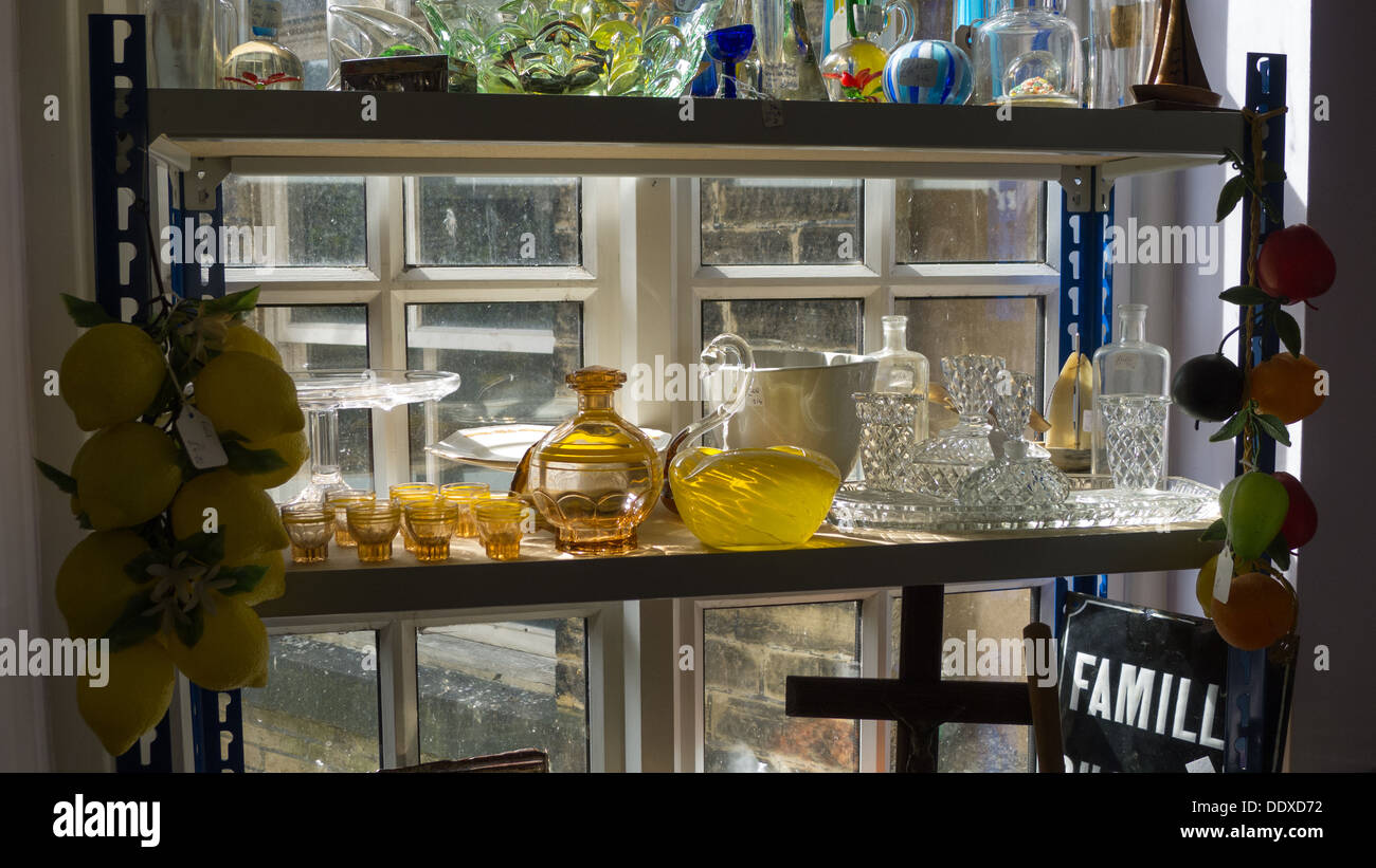 Antique shop window display Stock Photo Alamy