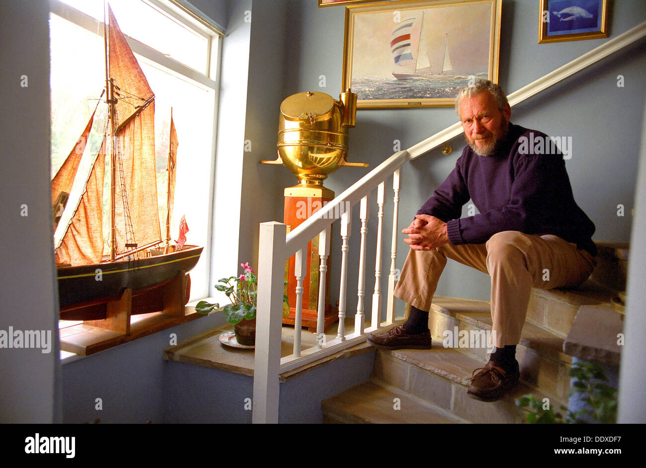 Sir Robin KnoxJohnston 1998 at his home in Devon, UK. FAST FILM USED