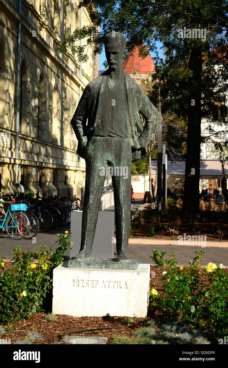 Szeged Csongrad Hungary Europe statue of poet Attila Jozsef Stock Photo