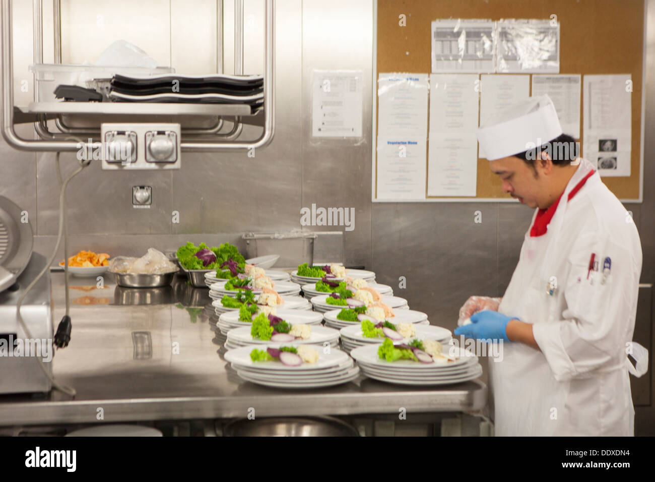 Cruise Ship Galley Food Preparation Stock Photo Alamy