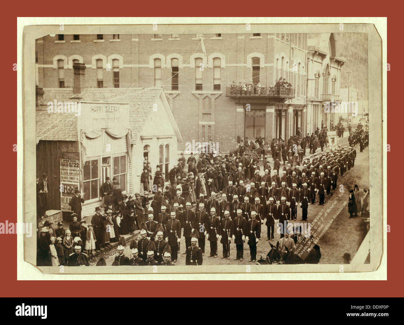 Deadwood. Grand Lodge I.O.O.F. of Dakotas. Street Parade, May 21, 1890 Stock Photo