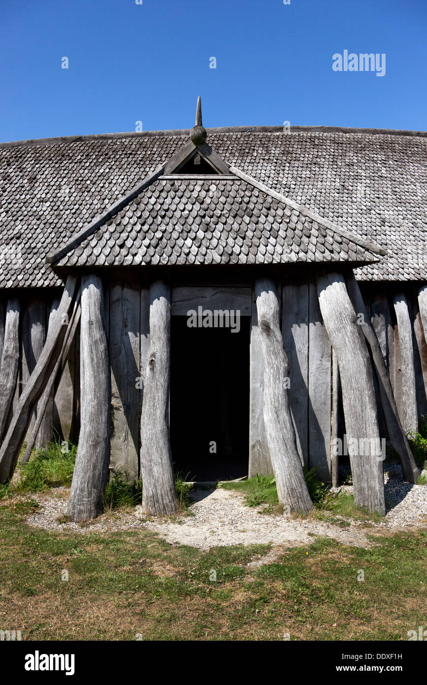 Viking longhouse at Fyrkat, Hobro, Denmark Stock Photo Alamy