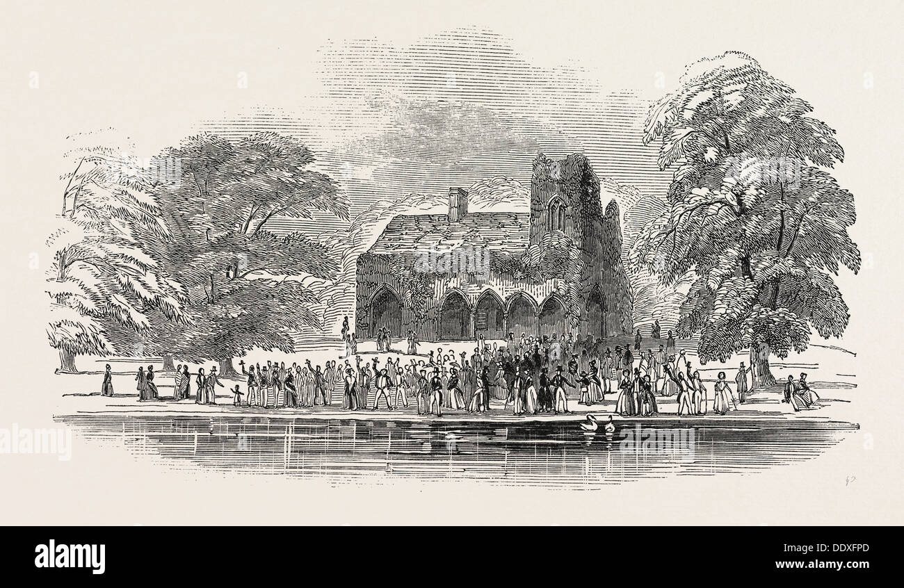 THE LORD MAYOR'S VIEW OF THE THAMES: MEDMENHAM ABBEY, UK, 1846 Stock Photo