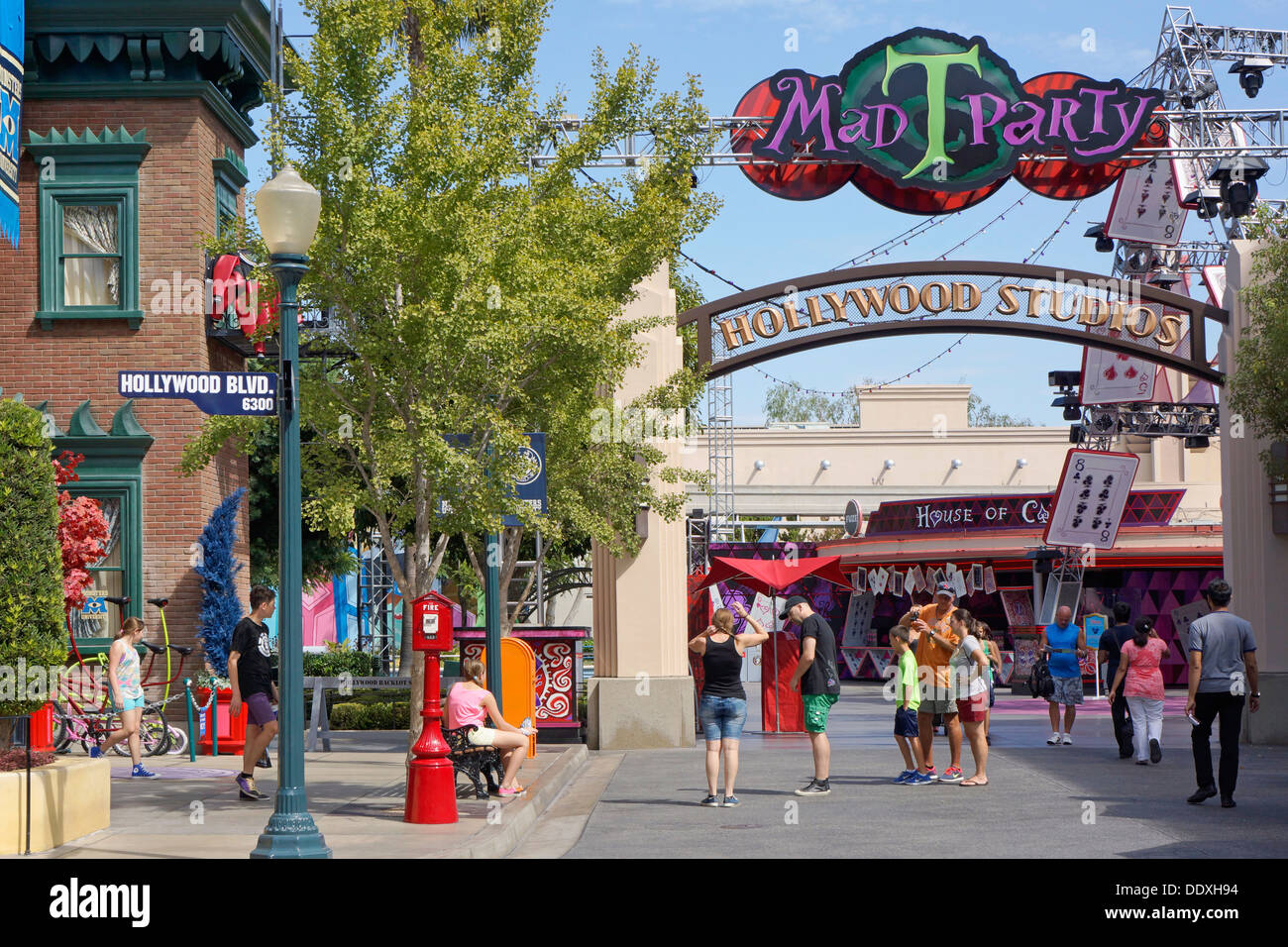 Disneyland, Hollywood Studios Entrance, California Adventure Park, Anaheim Stock Photo