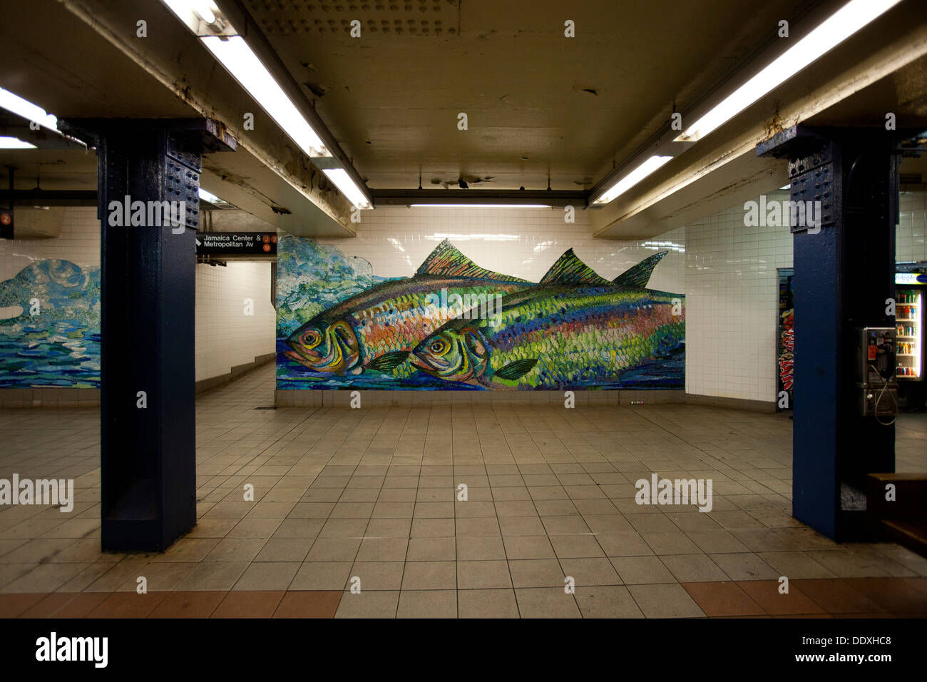 Delancey Street station, F- train, Manhattan, New York, United States of America Stock Photo