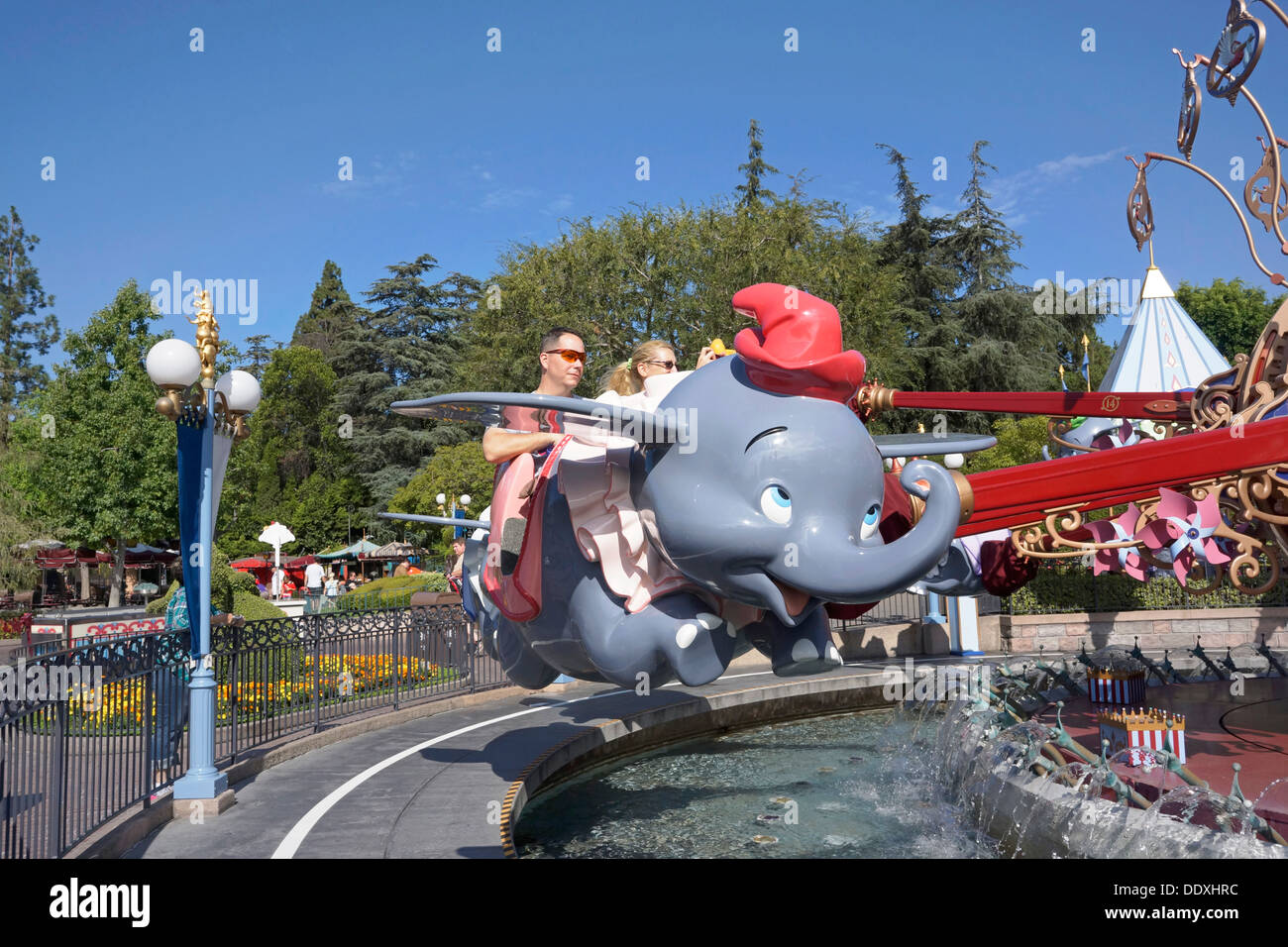 Dumbo the Flying Elephant Rides, Disneyland, Anaheim California Stock Photo