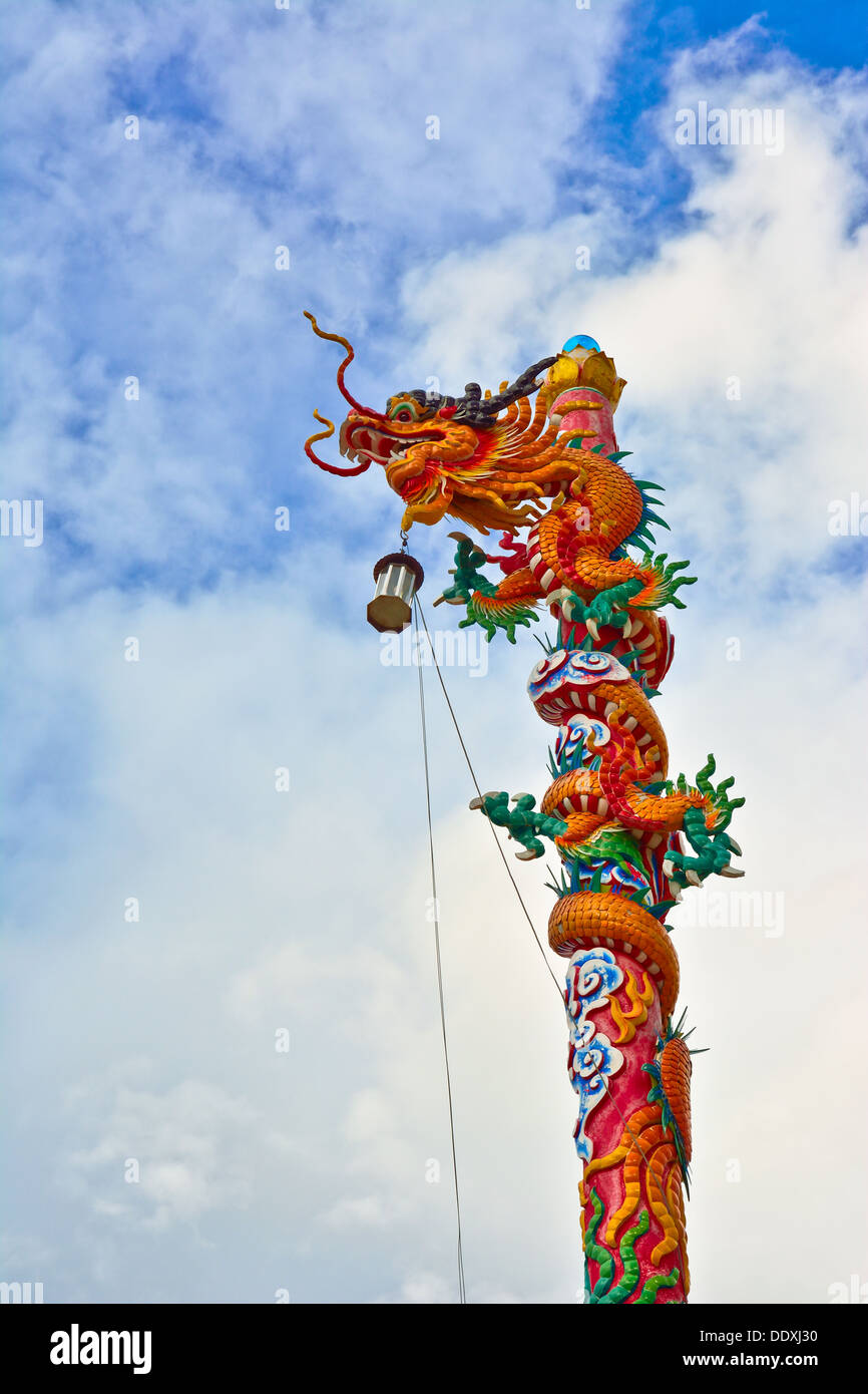 chinese dragon in the chinese temple and blue sky Stock Photo - Alamy