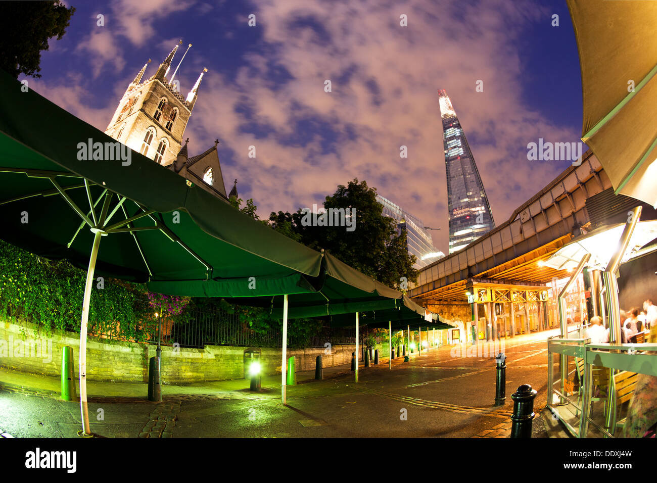 The Shard And Borough Market Night London UK Stock Photo