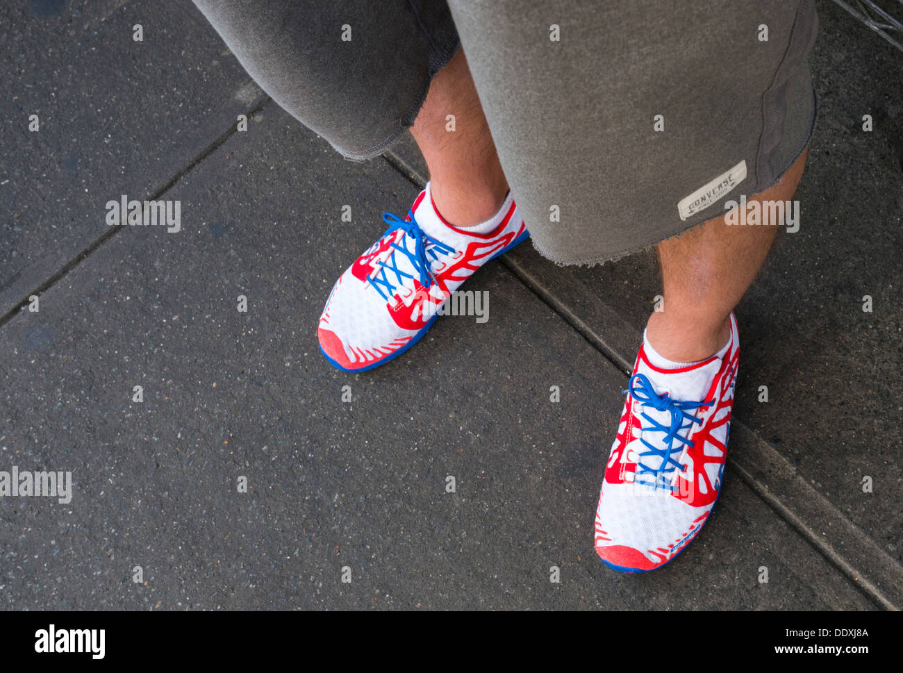 Colorful men's summer shoes in NYC Stock Photo Alamy