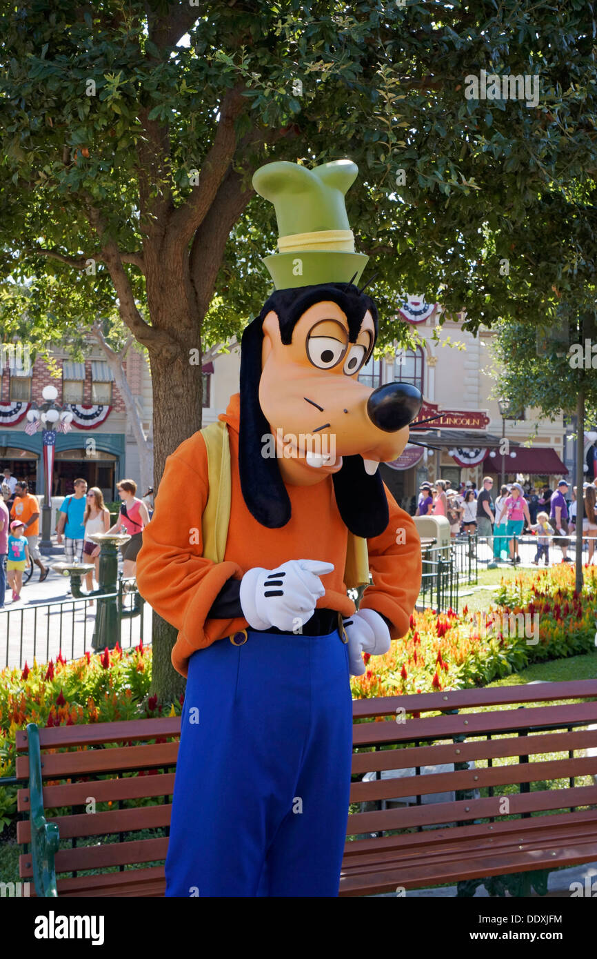 Goofy Disney Character, on Main Street, Disneyland Resort, Anaheim, California Stock Photo