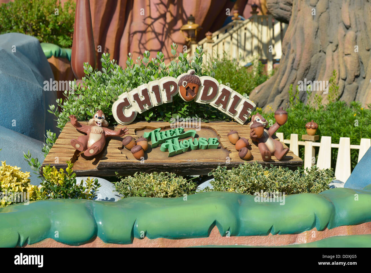 Chip N Dale Treehouse Tree House, Mickey's Toontown, Disneyland, California Stock Photo