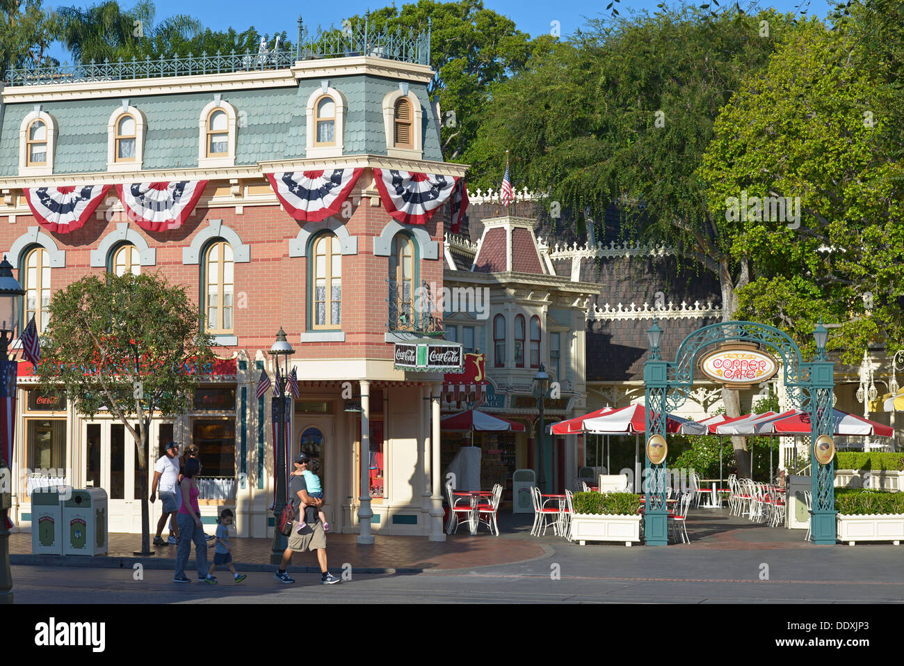 Disneyland, Corner Cafe on Main Street, Anaheim, California Stock Photo