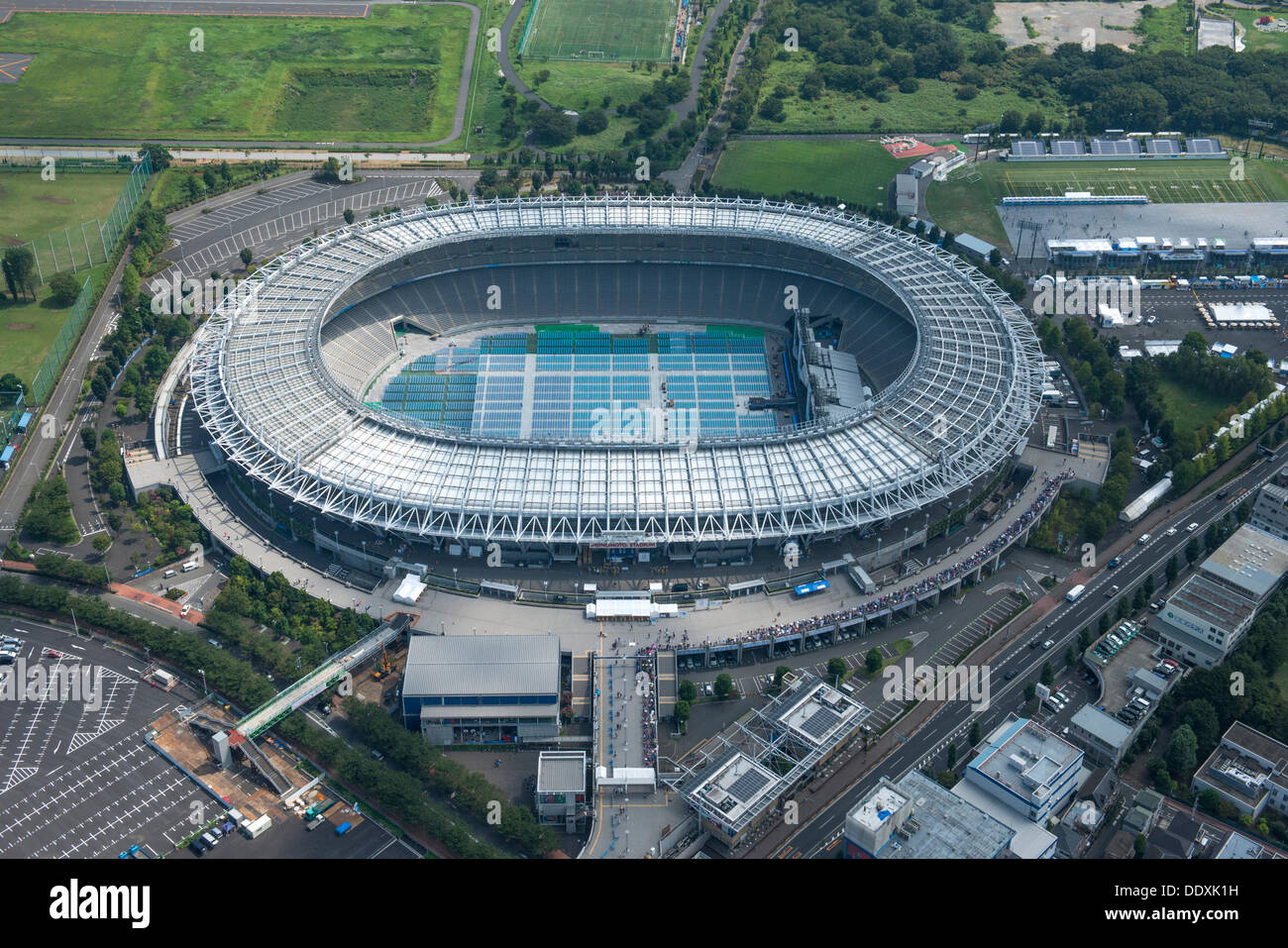 Tokyo Stadium: Tokyo, Japan: Aerial view of proposed venue for the 2020 Summer Olympic Games. (Photo by AFLO) Stock Photo