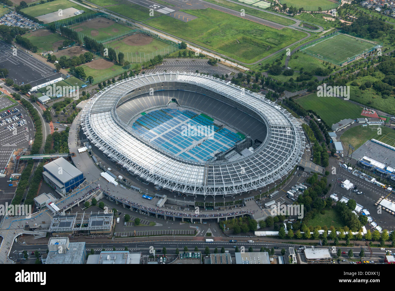 Tokyo Stadium: Tokyo, Japan: Aerial view of proposed venue for the 2020 Summer Olympic Games. (Photo by AFLO) Stock Photo