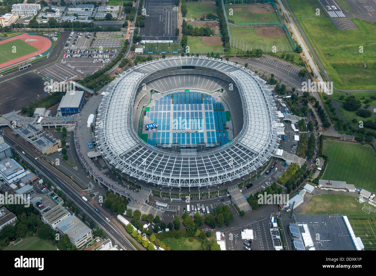 Tokyo Stadium: Tokyo, Japan: Aerial view of proposed venue for the 2020 Summer Olympic Games. (Photo by AFLO) Stock Photo