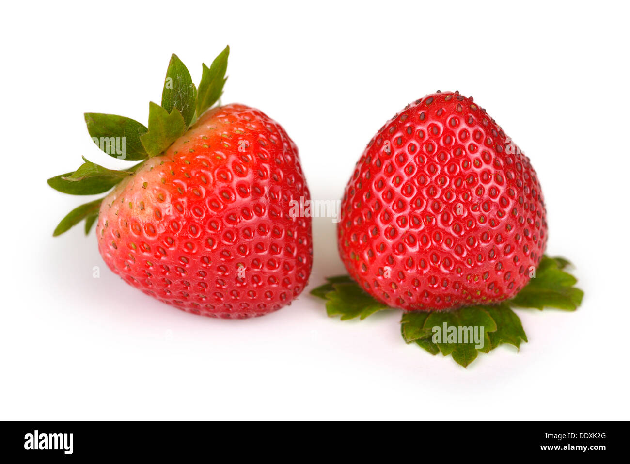 Strawberry, Fresh Strawberries, Pair Two Strawberries Stock Photo