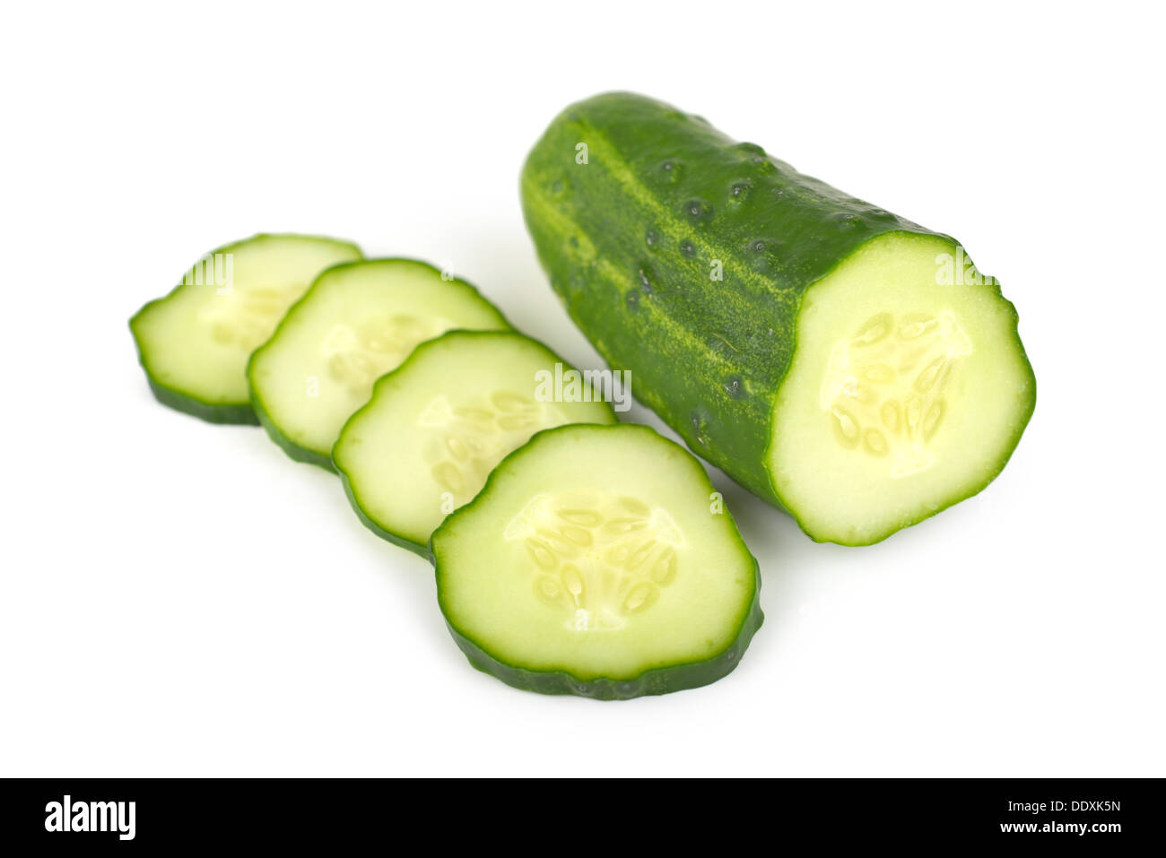 Cucumber Sliced, Slices, Gherkin Stock Photo
