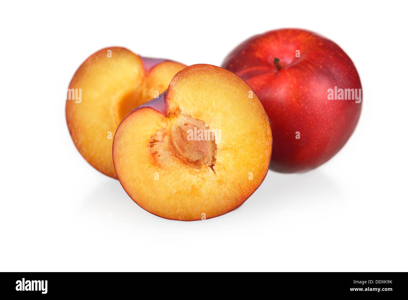 Plums, Plum, Red Stock Photo
