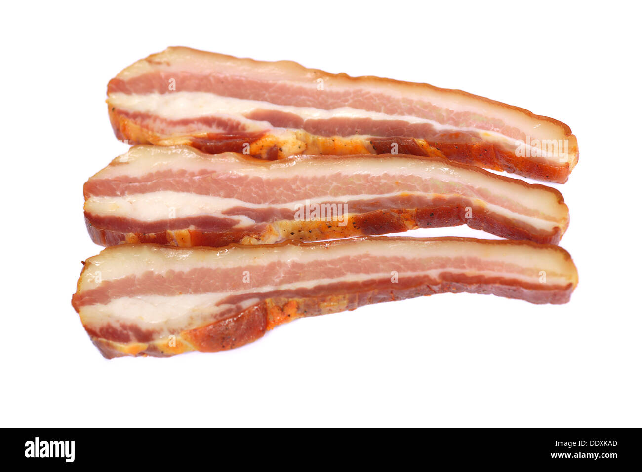 Bacon Slices, Thick Slices of European Bacon Stock Photo