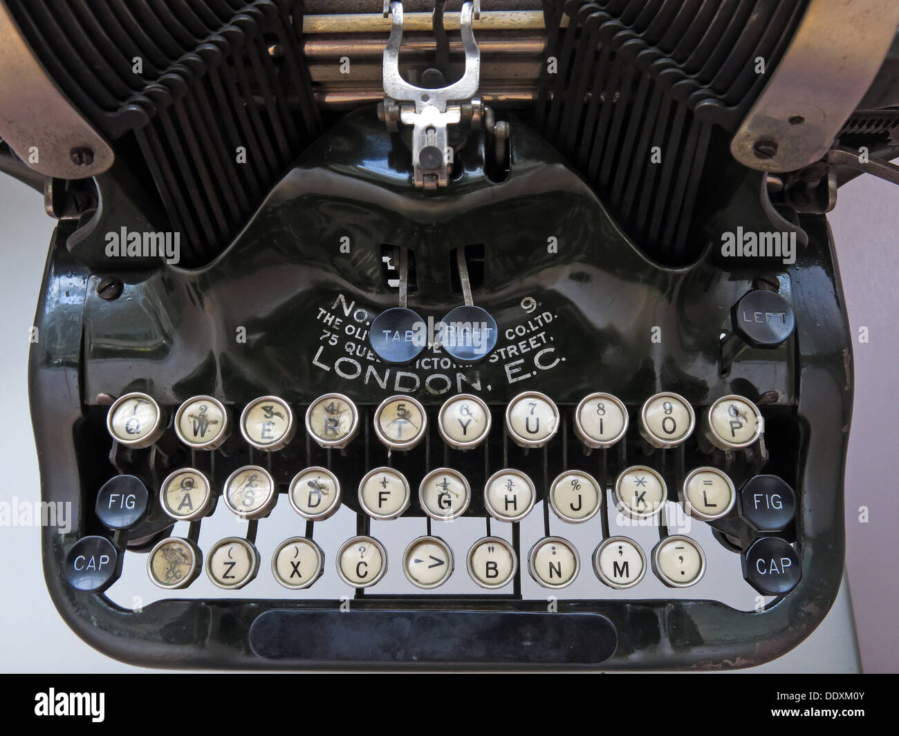 Old Typewriter machine showing keys London EC Stock Photo