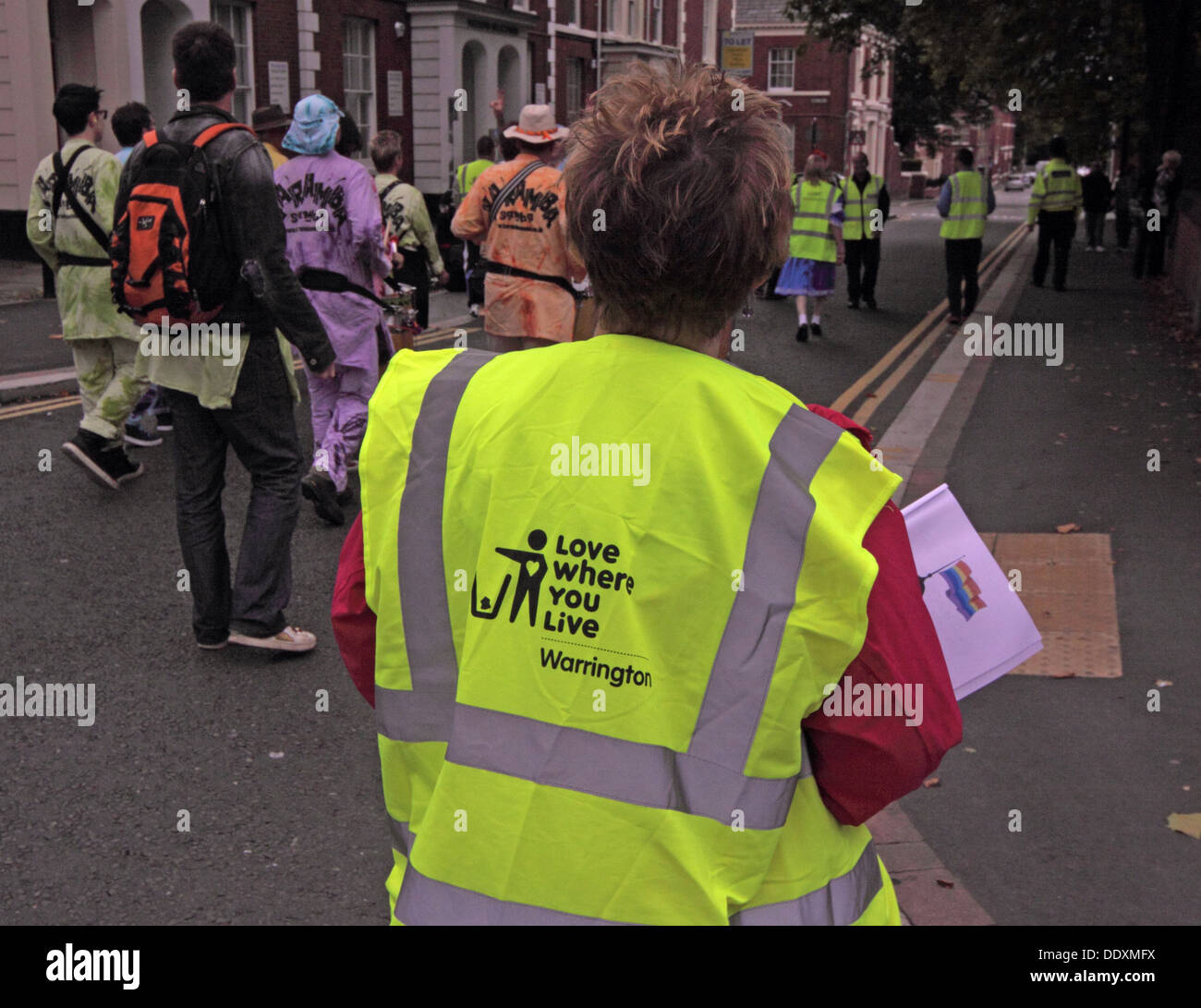 Love where you live vest at Warrington Pride September 2013 Cheshire England UK WA1 Stock Photo