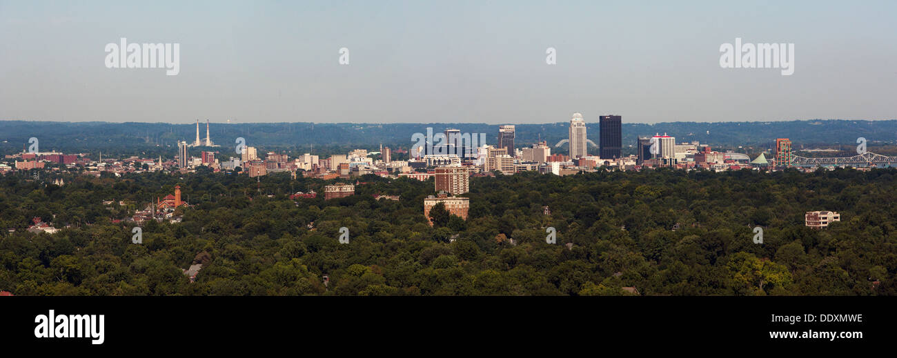aerial photograph downtown Louisville, Kentucky skyline Stock Photo