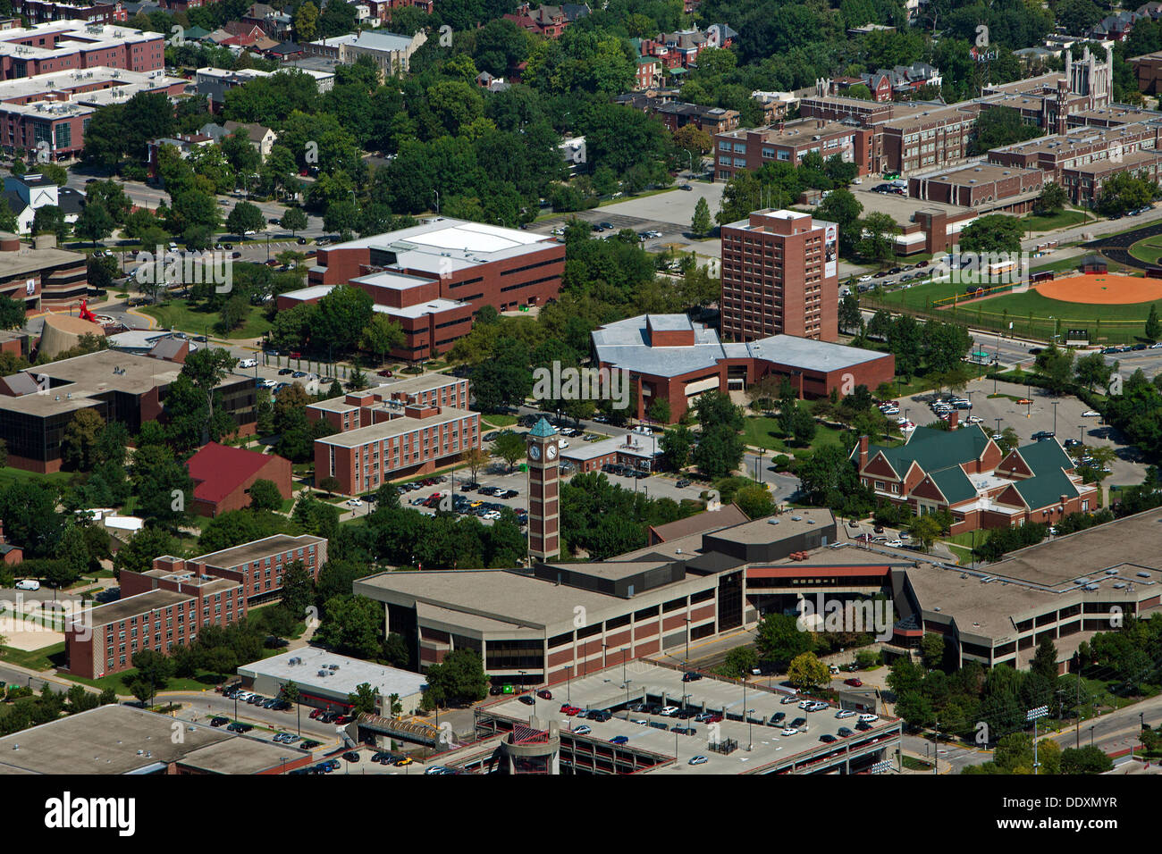 aerial photograph University of Louisville, Louisville, Kentucky Stock