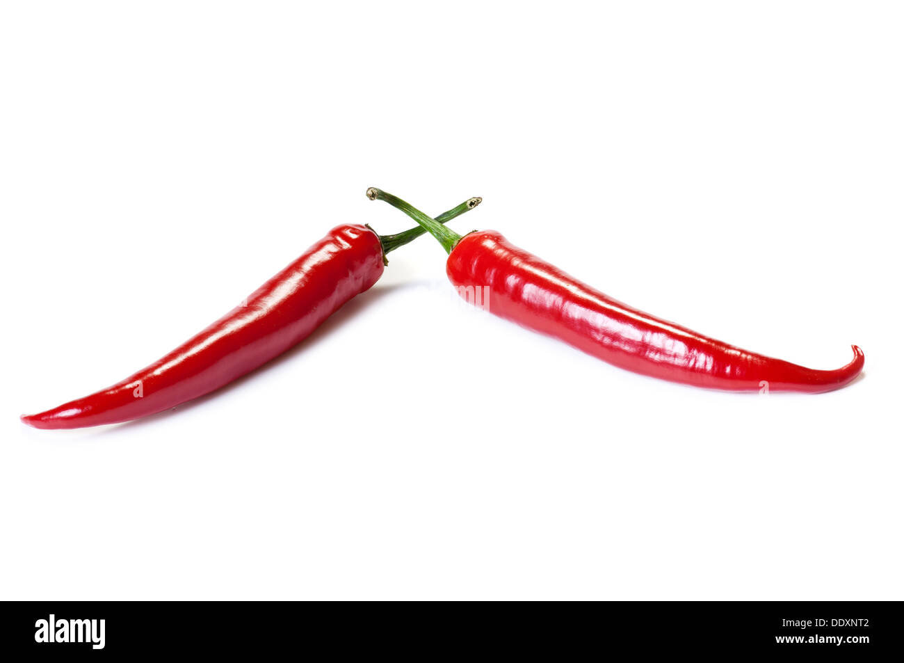Red chili peppers isolated on the white Stock Photo