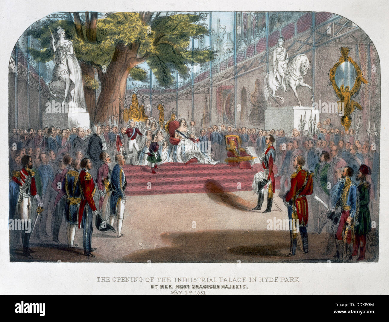 The opening by Queen Victoria of the Industrial Palace in Hyde Park, May 1st 1851 Artist: Unknown Stock Photo