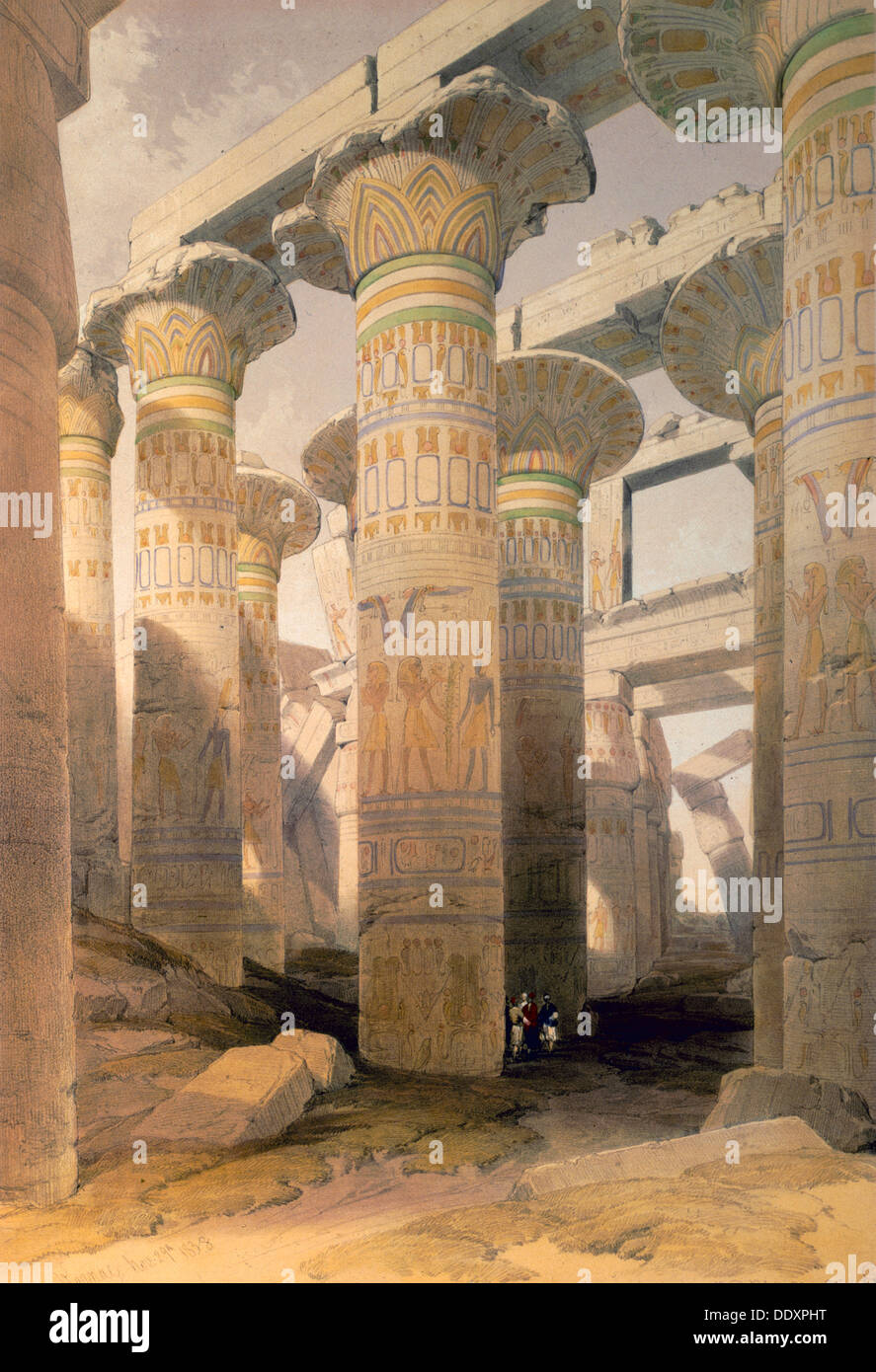 Hall of Columns, Karnak, Egypt, 19th century. Artist: David Roberts Stock Photo